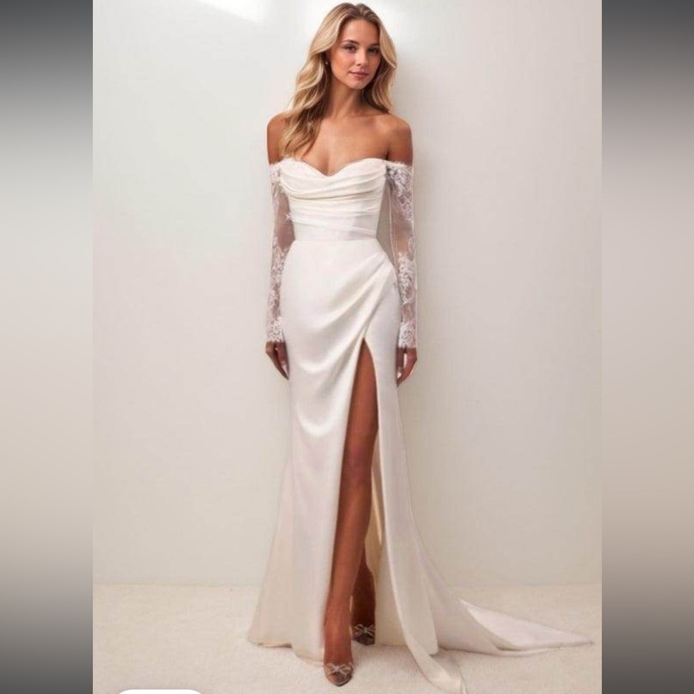 Cocomelody NWT lace off shoulder mermaid wedding dress